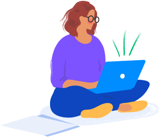Illustrated user with laptop